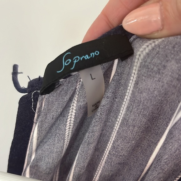 Navy and white striped Soprano jumpsuit - Picture 3 of 3